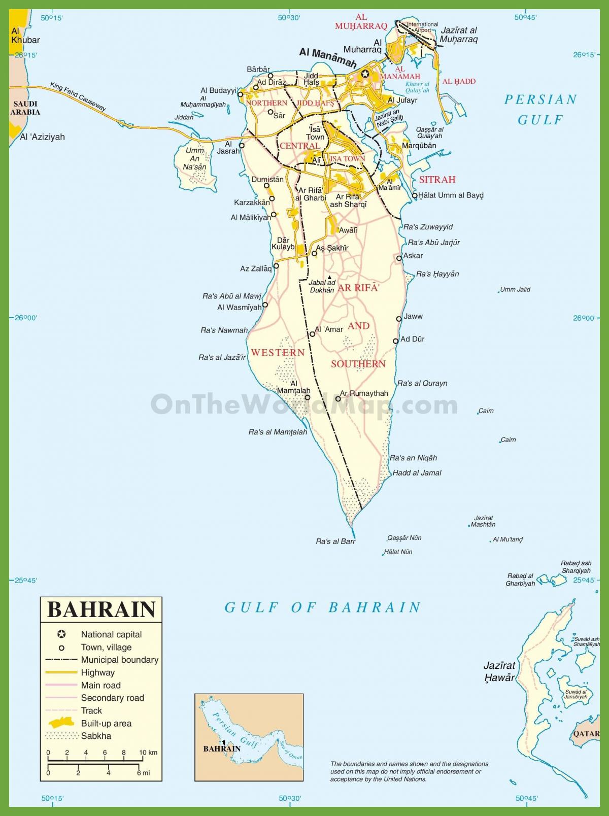 Bahrain thành phố bản đồ