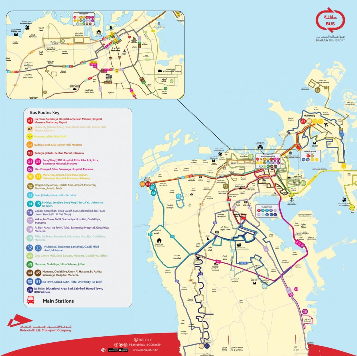 Bahrain tuyến xe buýt bản đồ