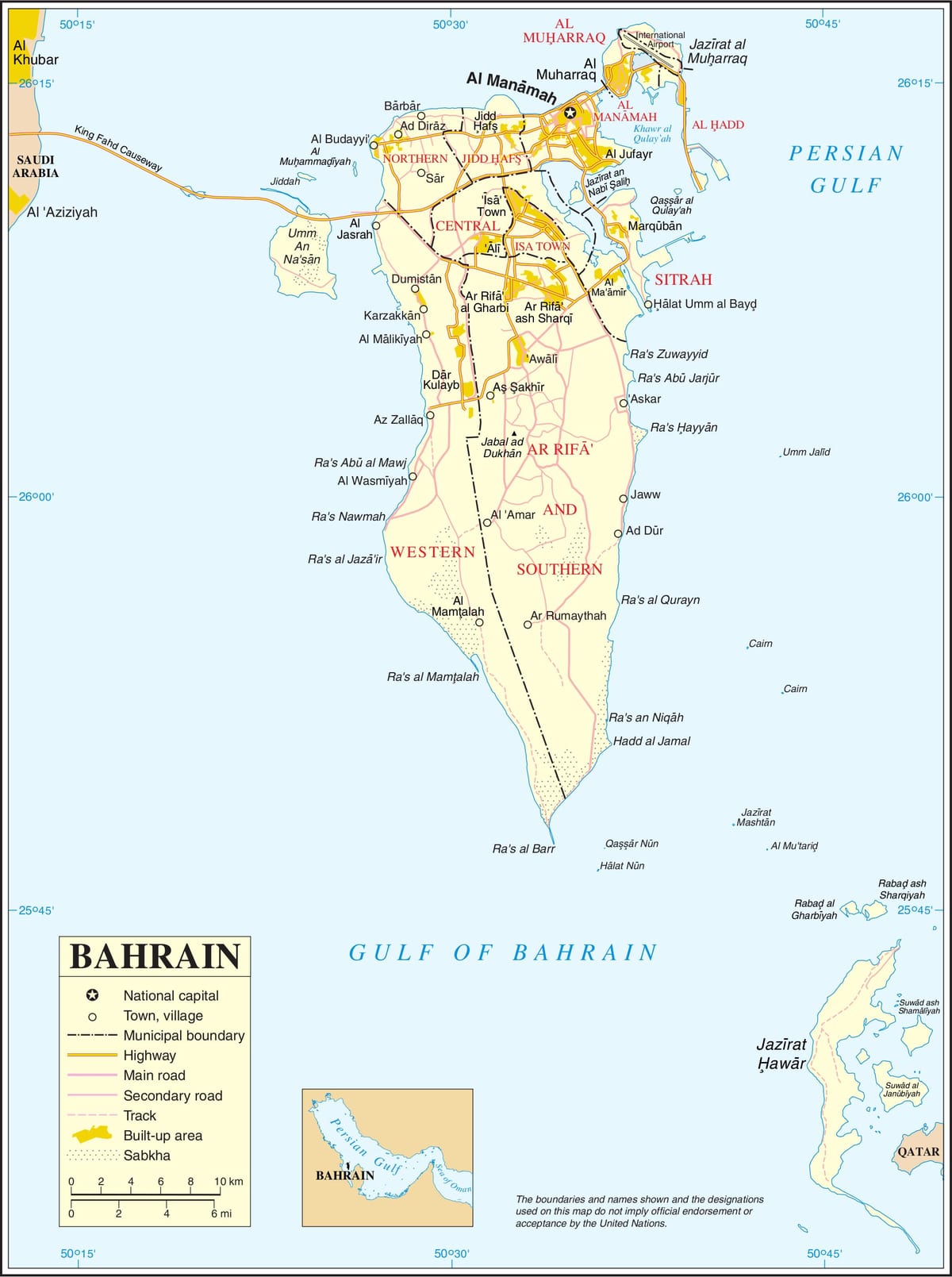 Bahrain bản đồ chính trị